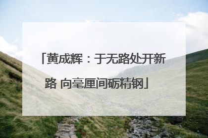 黄成辉：于无路处开新路 向毫厘间砺精钢