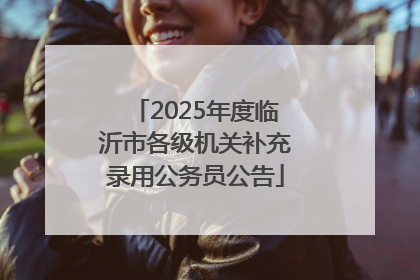 2025年度临沂市各级机关补充录用公务员公告