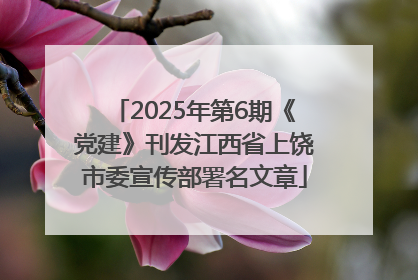 2025年第6期《党建》刊发江西省上饶市委宣传部署名文章