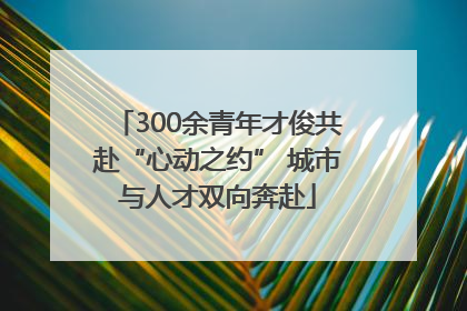 300余青年才俊共赴“心动之约” 城市与人才双向奔赴