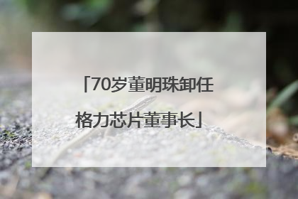 70岁董明珠卸任格力芯片董事长