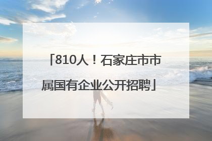 810人！石家庄市市属国有企业公开招聘