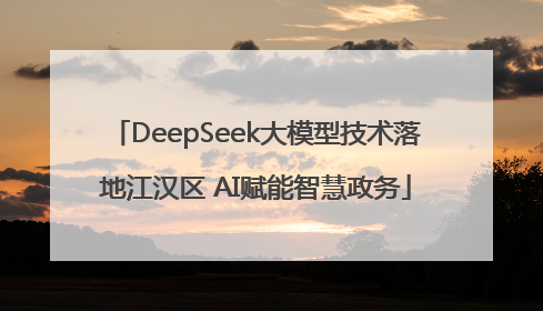 DeepSeek大模型技术落地江汉区 AI赋能智慧政务